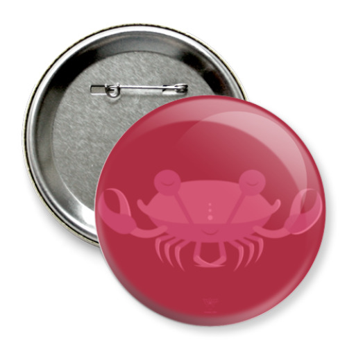 Значок 75мм с принтом Animal Zen: C is for Crab