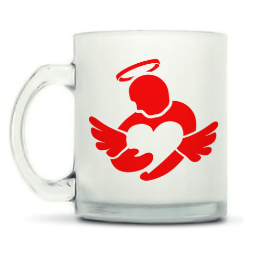 Кружка матовая с принтом Сердце в руках