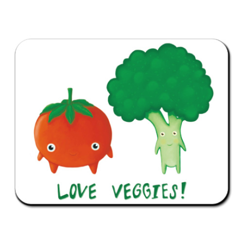 Коврик для мыши с принтом LOVE VEGGIES!