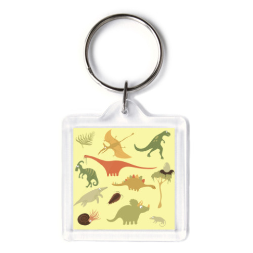 Брелок с принтом Динозаврики