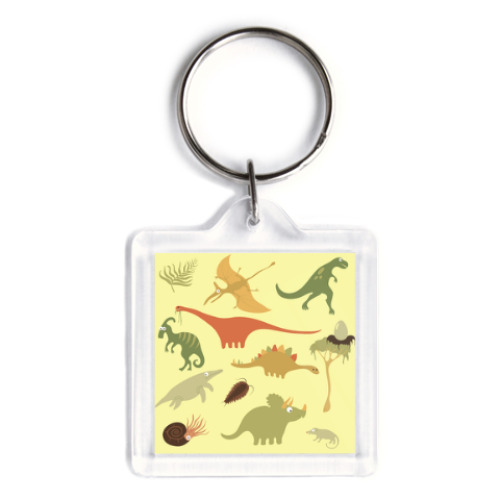 Брелок с принтом Динозаврики