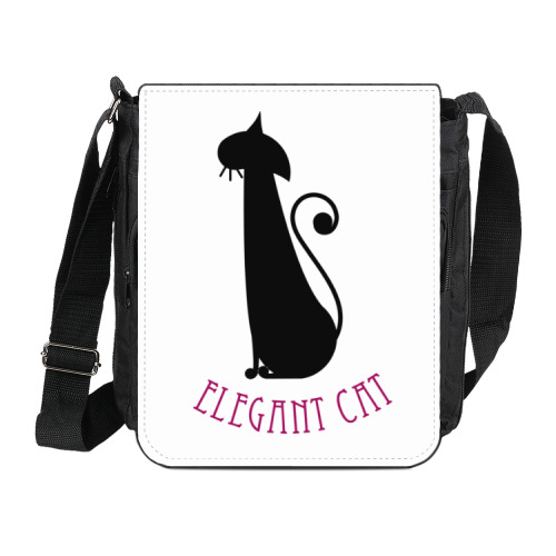 Сумка на плечо (мини-планшет) с принтом Элегантная кошка