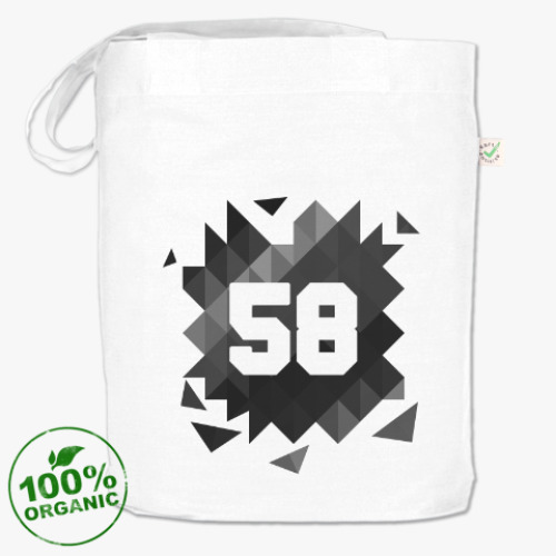 Сумка шоппер с принтом Цифра 58 (Low Poly)