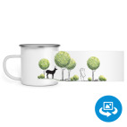 Кружка металлическая белая (круговая запечатка)