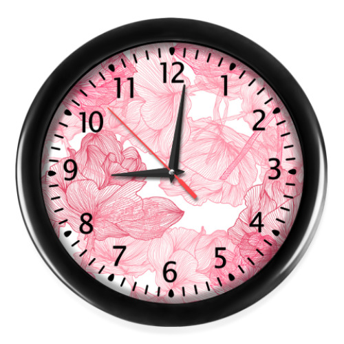 Настенные часы с принтом РОзы