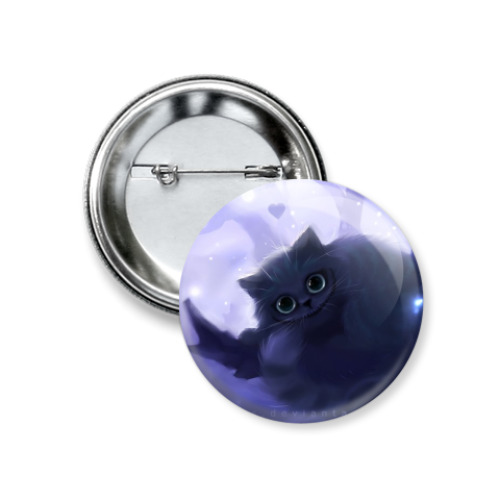 Значок 37мм с принтом Ночной Котик
