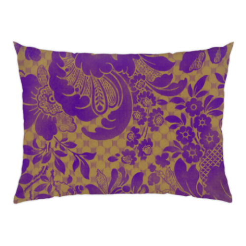 Подушка с принтом Фиолетово-желтое счастье