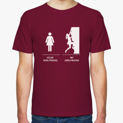 Футболка с принтом Моя девушка  - скалолазка | Climbing girl