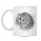 Классическая кружка Серый кот, кошка