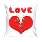 Подушка 35x35 см с цветной обратной стороной Любовь