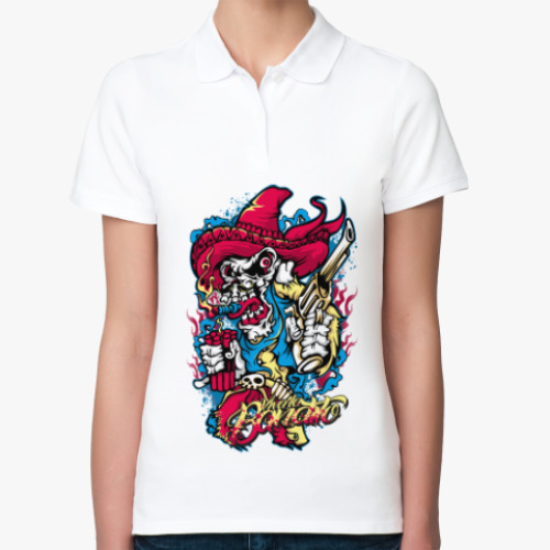 Женская рубашка поло (печать) Гангстер