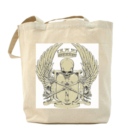 Сумка шоппер с принтом Skull with wings