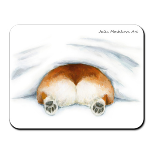 Коврик для мыши с принтом Спящий корги