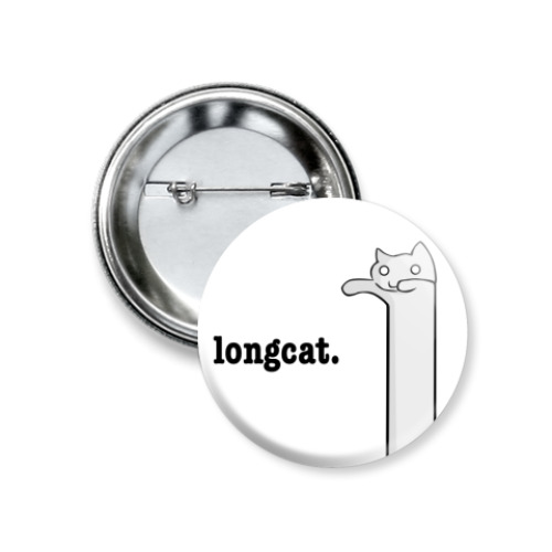 Значок 37мм с принтом ДлинКот