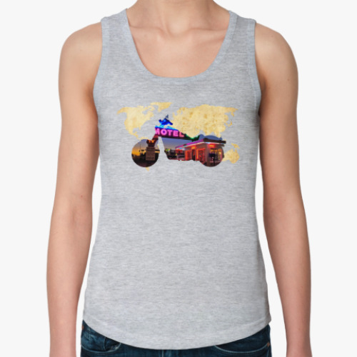 Женская майка с принтом Мотопейзаж