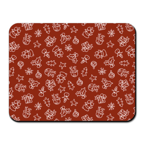 Коврик для мыши с принтом Новогодний узор