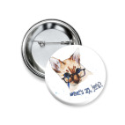 Значок 37 мм Котяра-хипстер