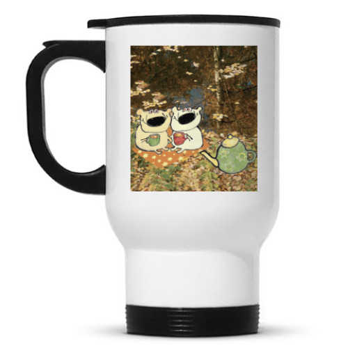 Кружка-термос с принтом Медведи