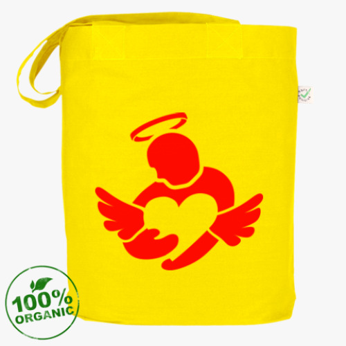 Сумка шоппер с принтом Сердце в руках