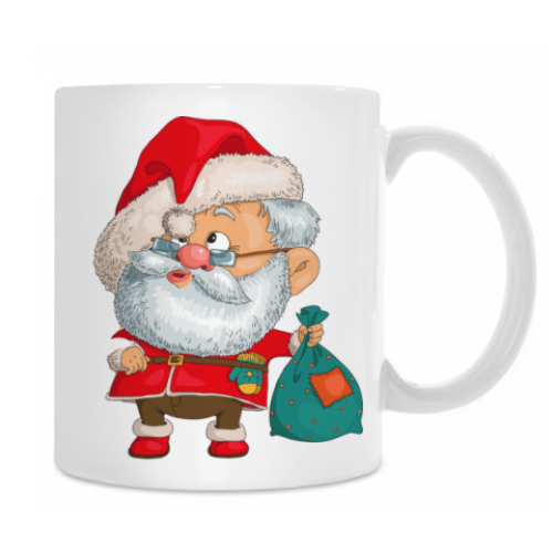 Кружка с принтом Пьяный Санта