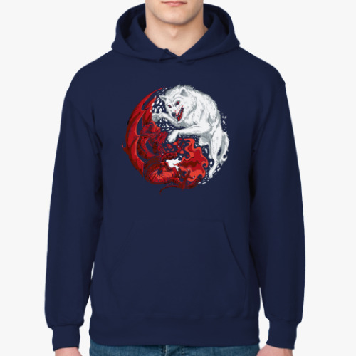 Толстовка худи с принтом Огонь и лед