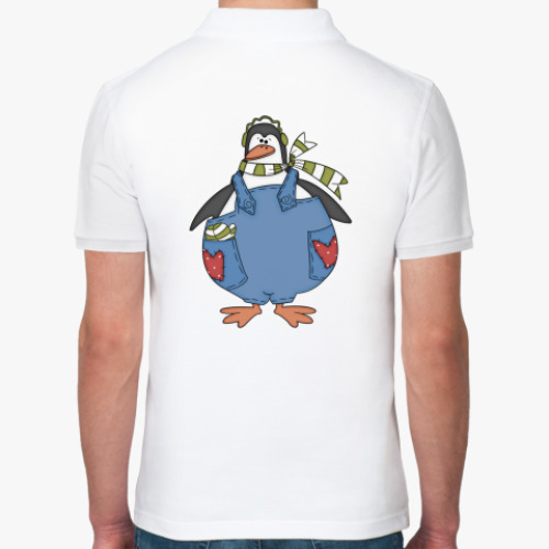 Рубашка поло с принтом Летний пингвин