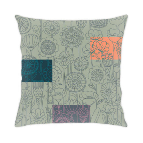 Подушка с принтом Цветочный узор