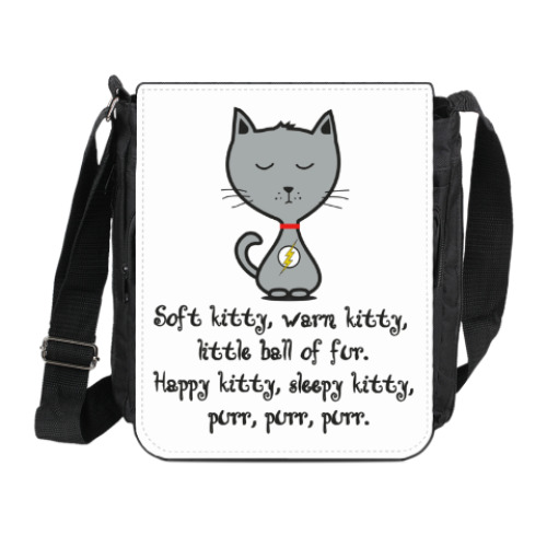 Сумка на плечо (мини-планшет) с принтом Песня Шелдона про котенка