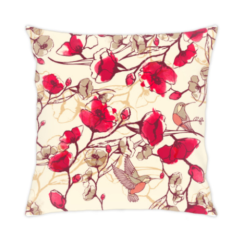 Подушка с принтом Цветочное