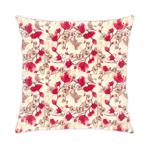 Подушка с принтом Цветочное