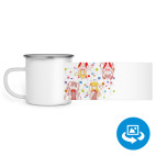 Кружка металлическая белая (круговая запечатка)