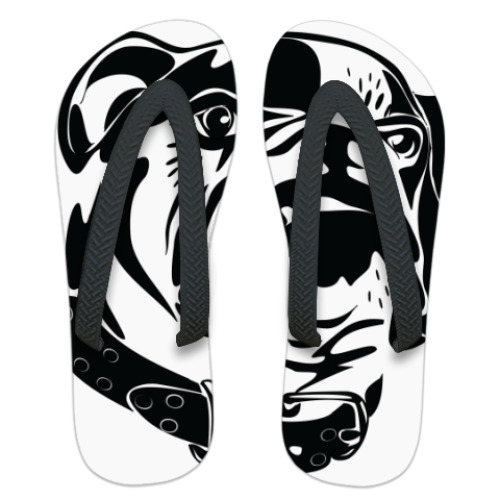 Шлепанцы (сланцы) с принтом Бульдог