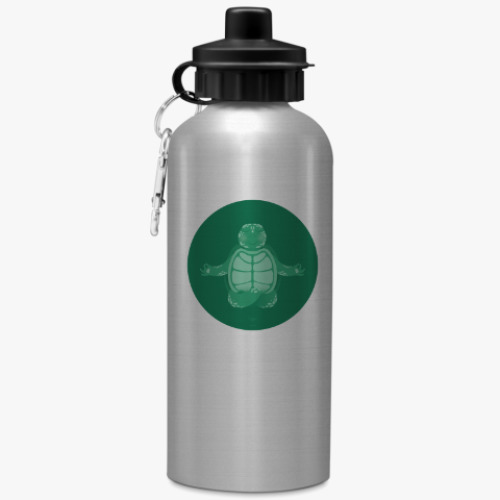 Бутылка с карабином (500 мл) с принтом Animal Zen: T is for Turtle