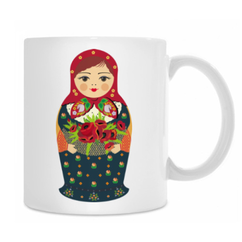 Кружка с принтом Матрешка