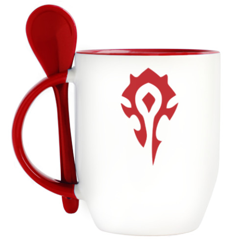 Кружка с ложкой с принтом Horde