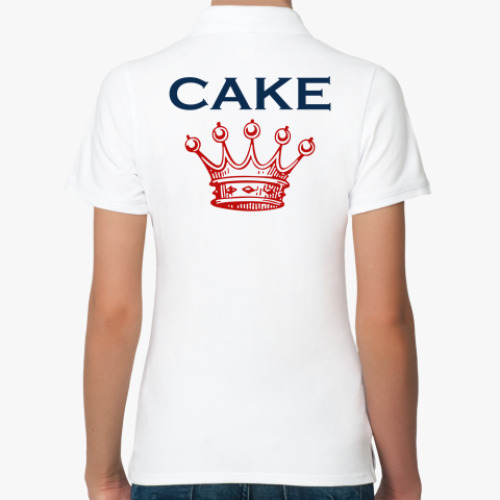 Женская рубашка поло (печать) с принтом Cake