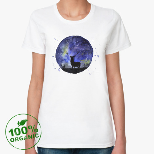 Женская футболка из органик-хлопка Северный олень