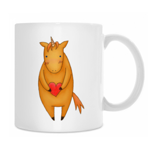 Кружка с принтом единорог