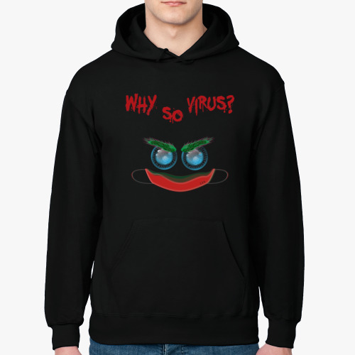 Толстовка худи с принтом Why So Virus?