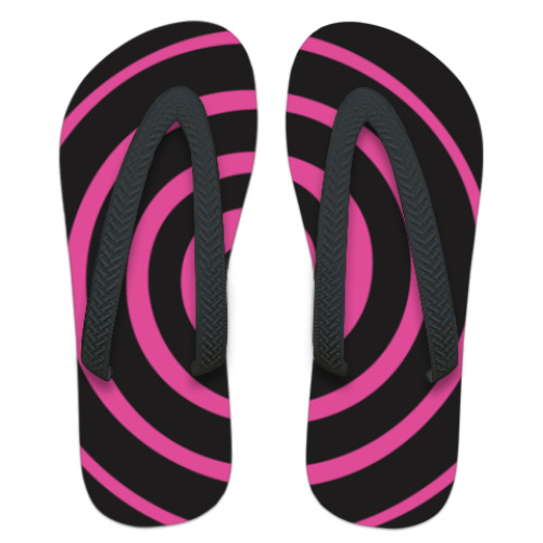 Шлепанцы (сланцы) с принтом Спираль