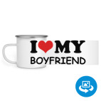 Кружка металлическая белая (круговая запечатка)