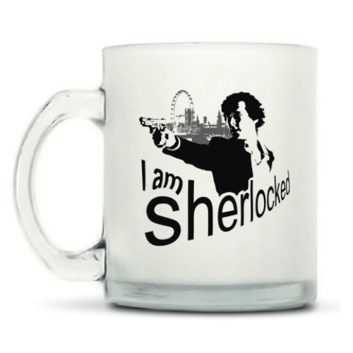 Кружка матовая с принтом Sherlock