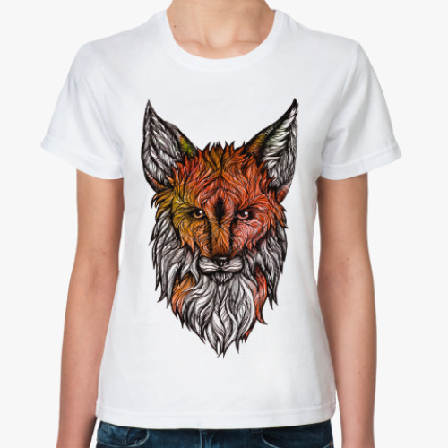 Классическая футболка с принтом Лесной Лис