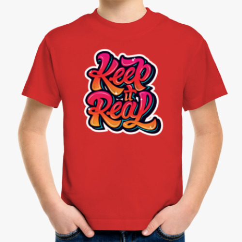 Детская футболка с принтом Keep It Real