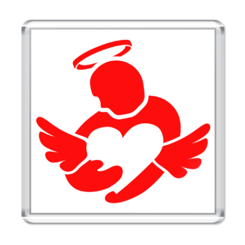 Магнит с принтом Сердце в руках