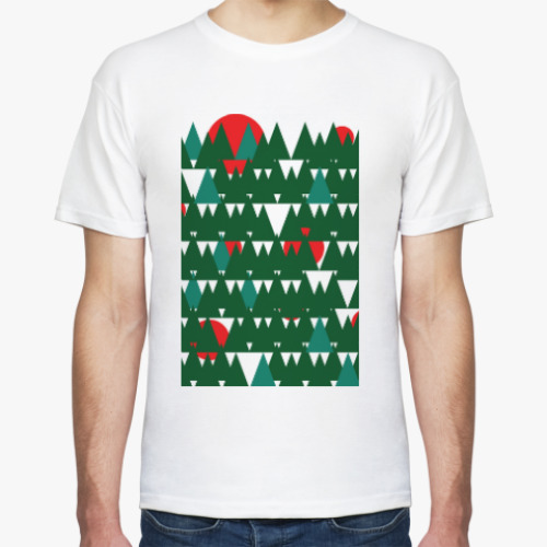 Футболка с принтом Красное солнце тайги