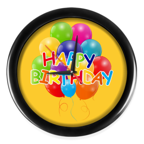 Настенные часы с принтом Happy Birthday