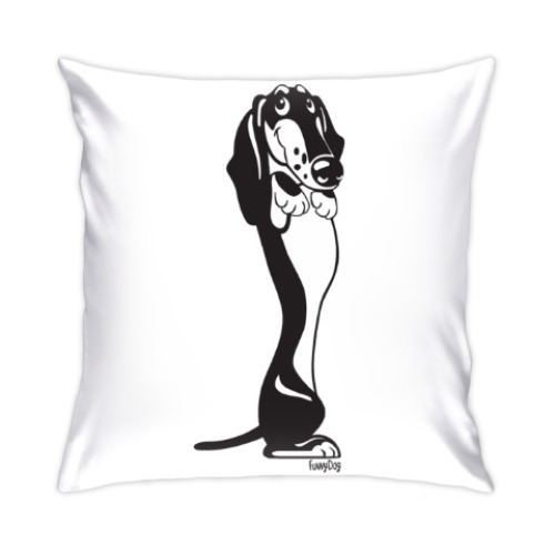 Подушка с принтом Такса