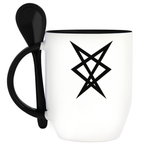 Кружка с ложкой с принтом Witch House