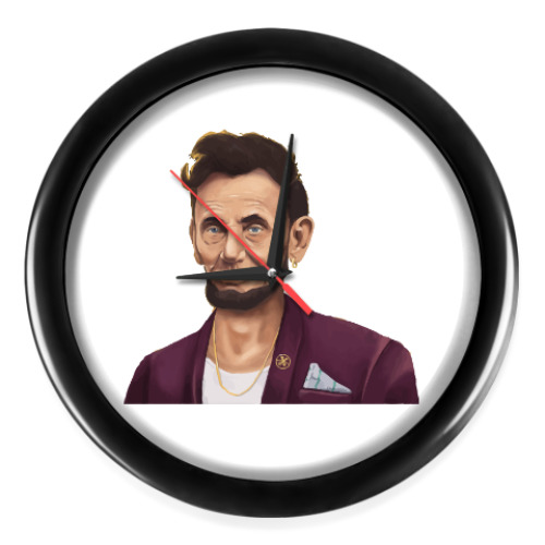 Настенные часы с принтом Линкольн